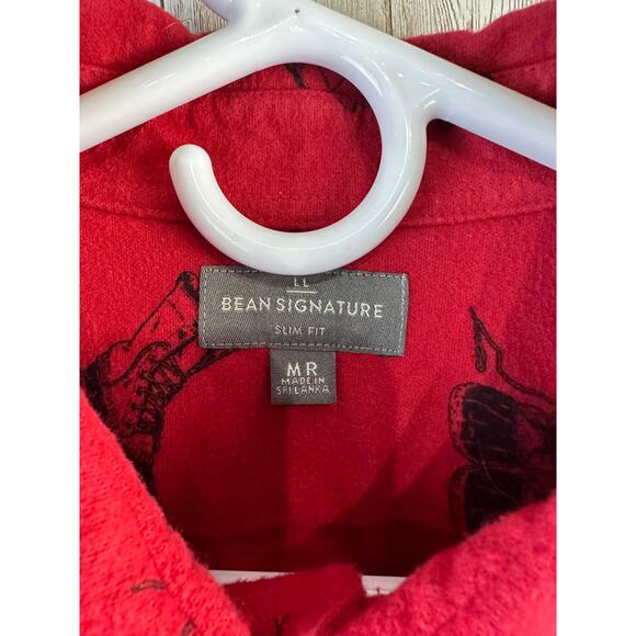 LL Bean Signature 1933 Chamois Cloth Shirt Mens‎ M Royal Red Bean Boot Slim Fit - Picture 6 of 10